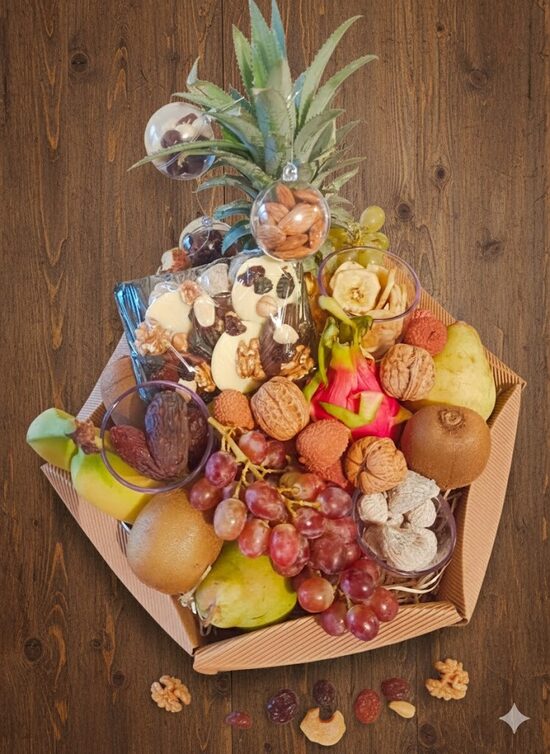 Corbeille Fruits/Fruits secs/Chocolats 40€